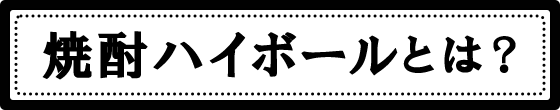 焼酎ハイボールとは？
